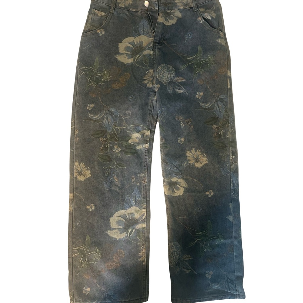 Floral Patterned Jeans